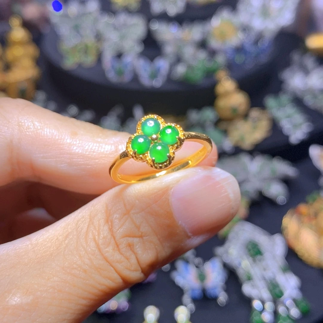 翡翠银S925镶嵌吊坠(不含链)天然