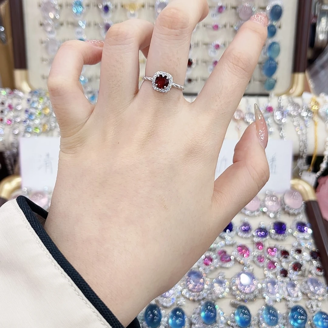 银S925镶嵌烟晶戒指