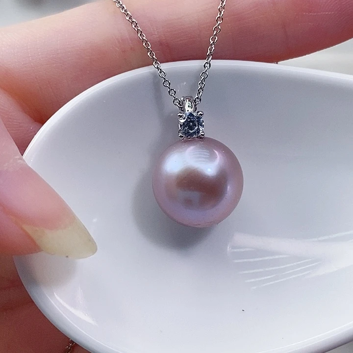 颈饰淡水珍珠银S925镶嵌13mmA