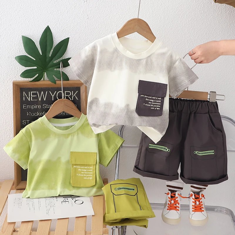 男宝宝夏装套装儿童帅气衣服小童短袖2025男童夏季洋气两件套潮款