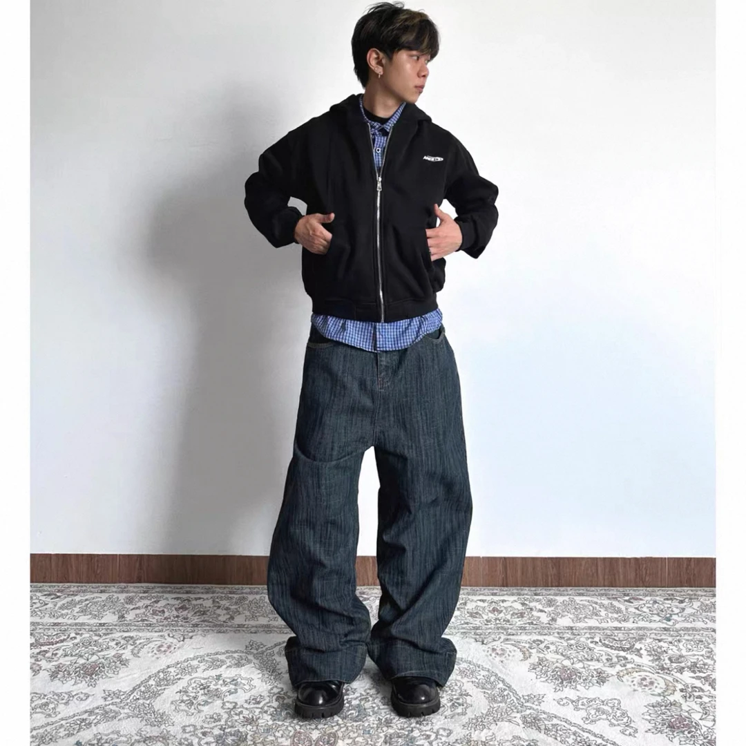 T8#某宝新款爆款近2张！Cleanfit假两件小众开衫卫衣男女拉链外套