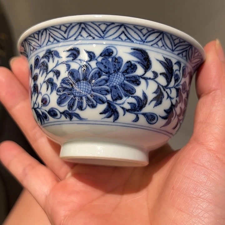 元青拙手仿元青花压手杯
