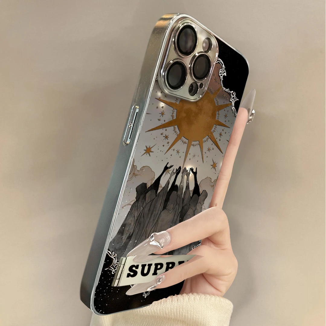希望之光适用苹果16Promax手机壳iPhone华为oppo小米vivo镜面套