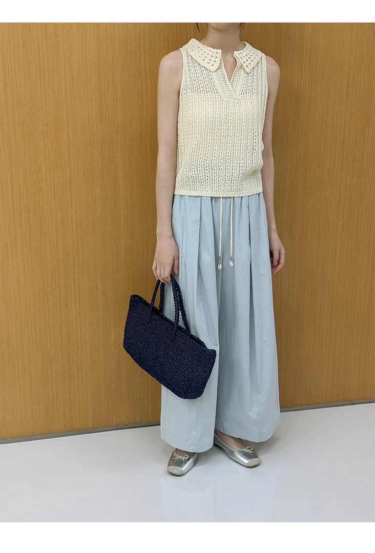 【素简】松弛修腿型 轻薄量感气球裤 舒适好穿腰绳长裤01113