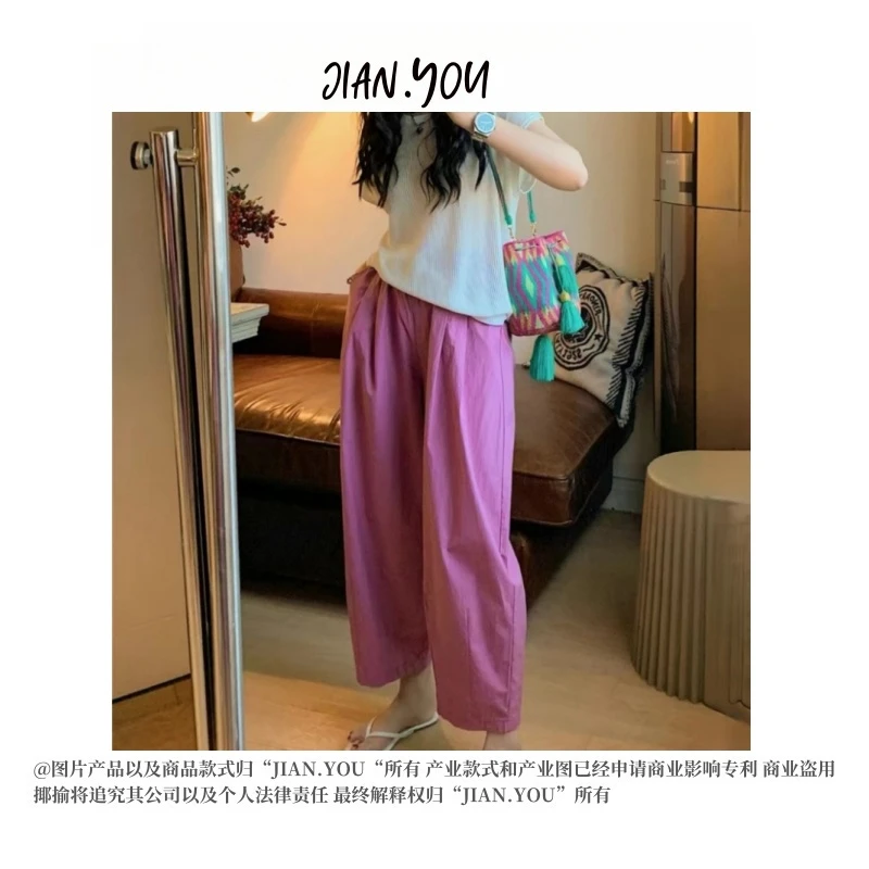 JIANYOU-[松弛夏日]2025初夏新款女装百搭简约休闲裤AO-K1661