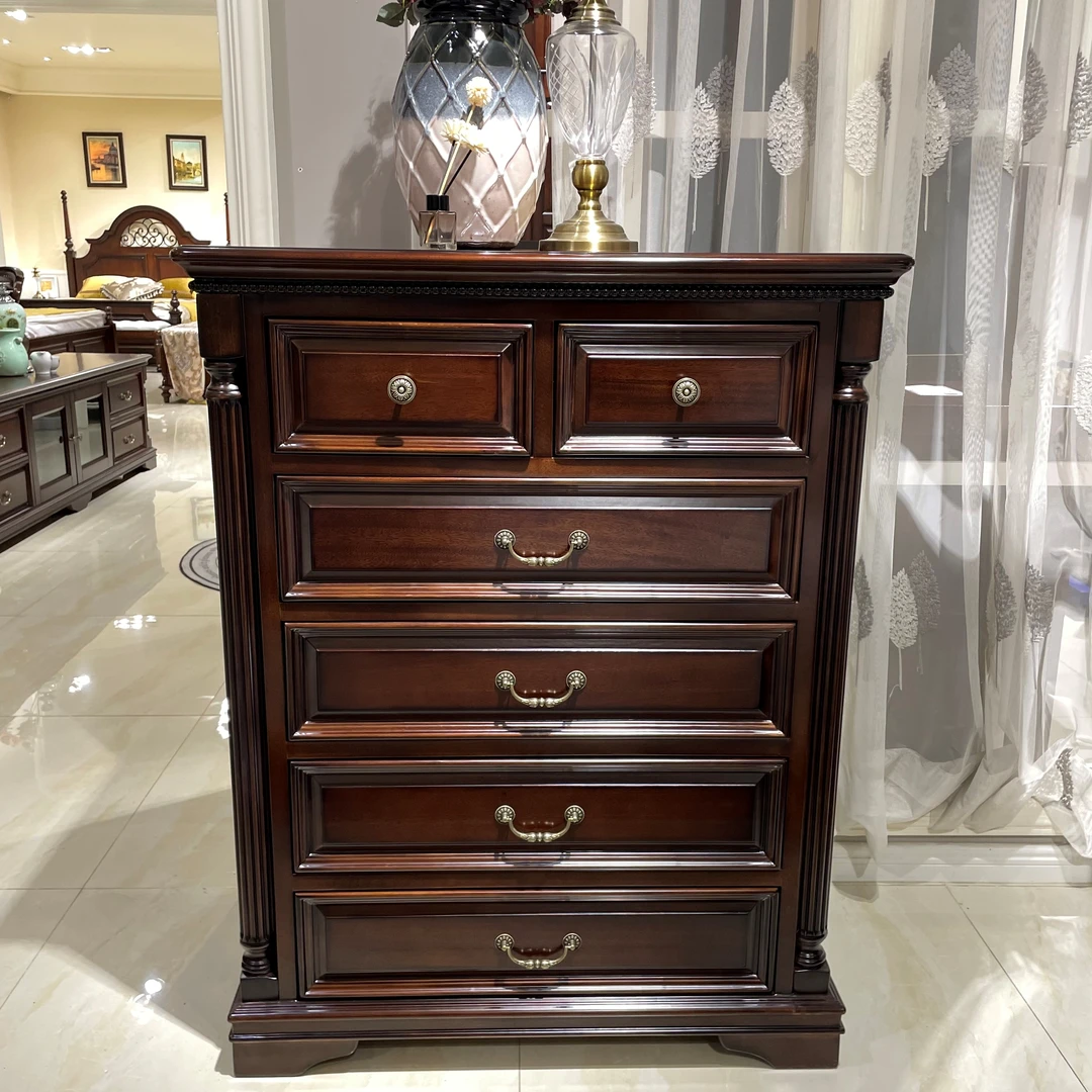 【品牌代工】庄园卡佩KP1712美式风格纯原木六斗柜全五斗柜家用卧室