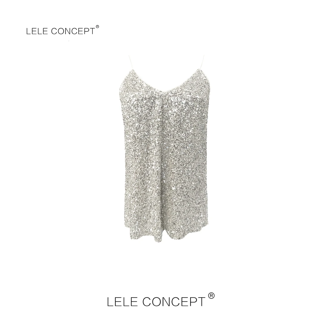 LELE CONCEPT |「夭夭」时尚气质亮片吊带BX026