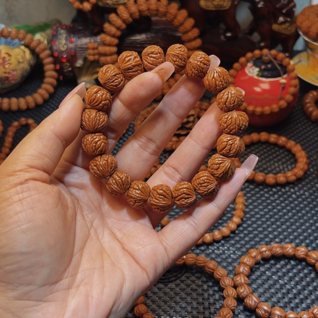 桃核手串15野生籽红皮荔枝