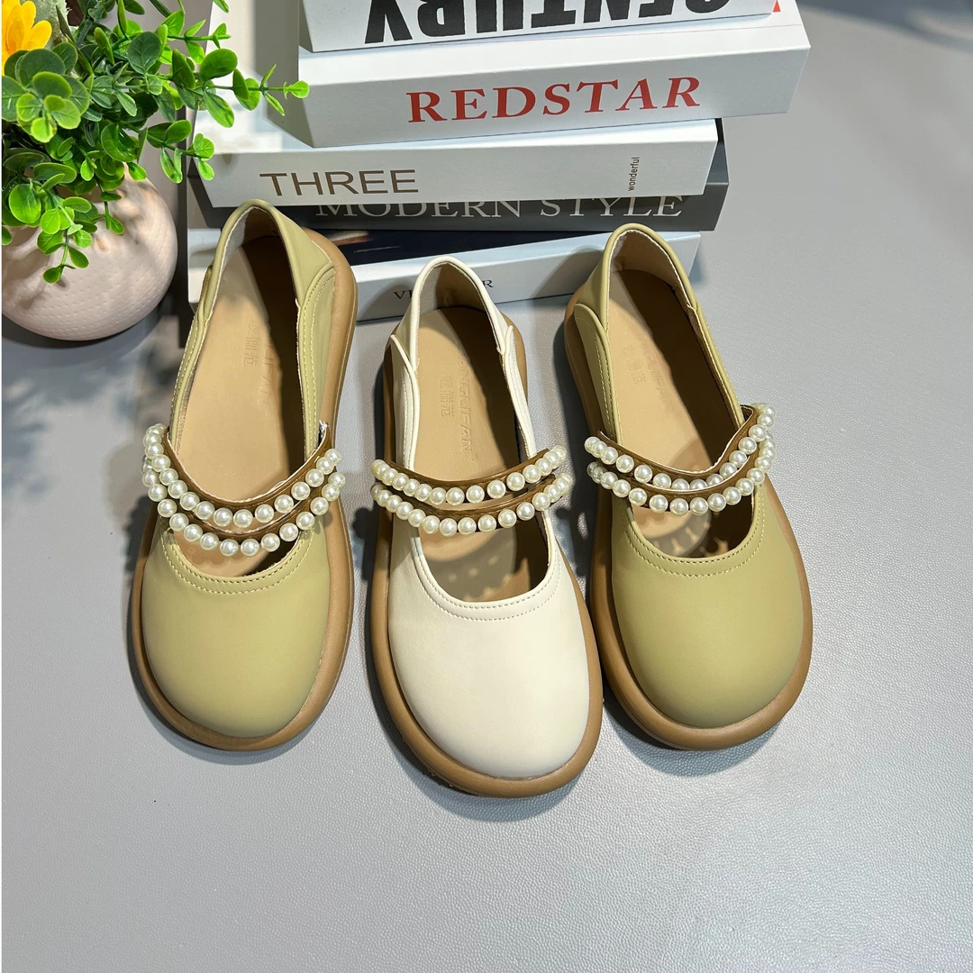 【LI LING】玛丽珍单鞋女2025新款春平底鞋子法式温柔配裙子小皮鞋