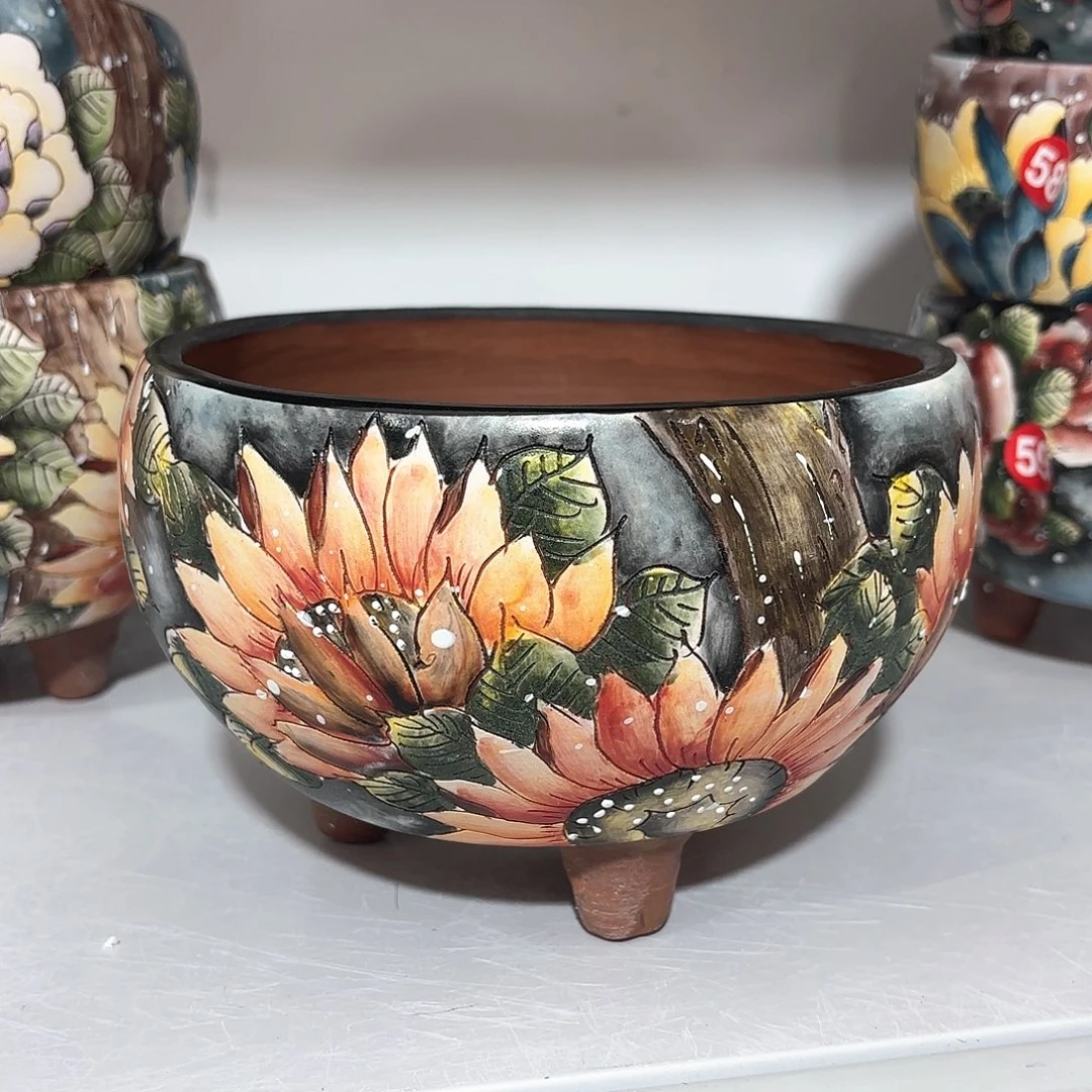 紫砂花盆手工花盆默认微瑕15/12