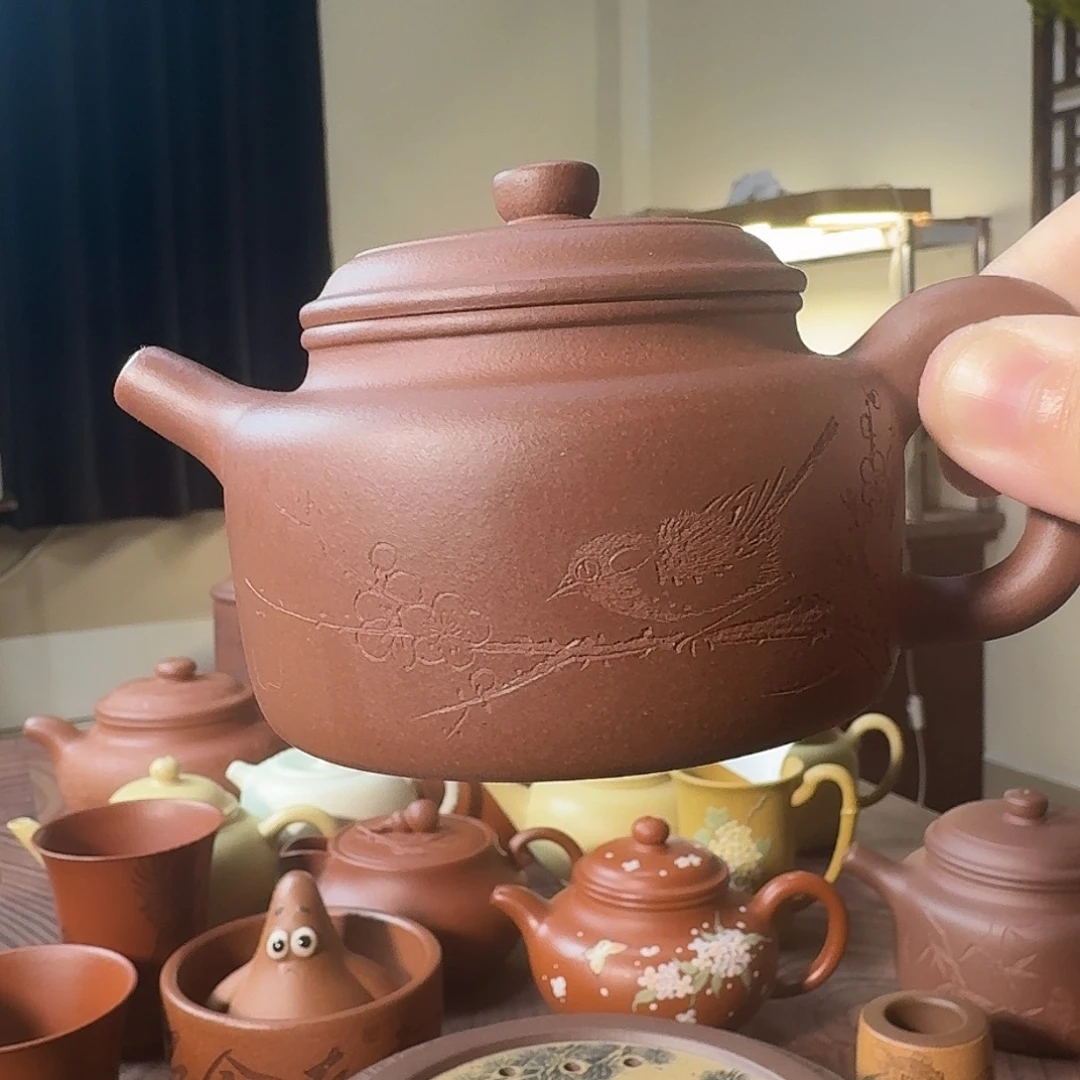 茶壶紫砂宜兴原矿紫砂壶半手精工