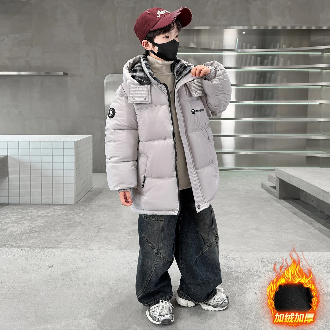儿童装男童冬装棉衣2025新款中大童棉袄冬季冬款加厚加绒棉服外套