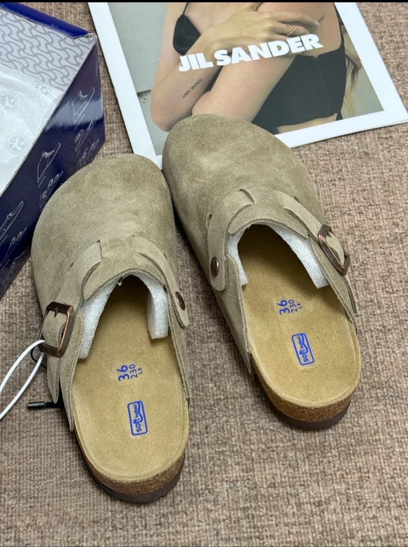 德国出口原单 重工头层厚牛皮勃肯半包厚底男女同款2025爆款博肯