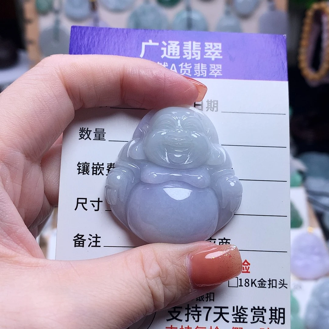 翡翠未镶嵌颈饰佛公23