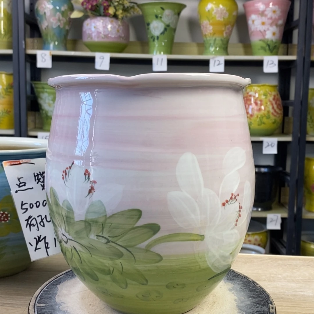 景德镇手工手绘陶瓷花盆