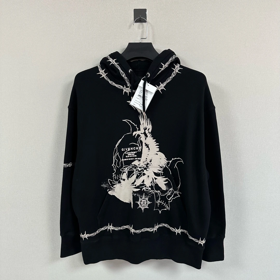 未使用 Givenchy/纪梵希 新款荆棘图腾帽衫/XS码/原吊牌/价10690