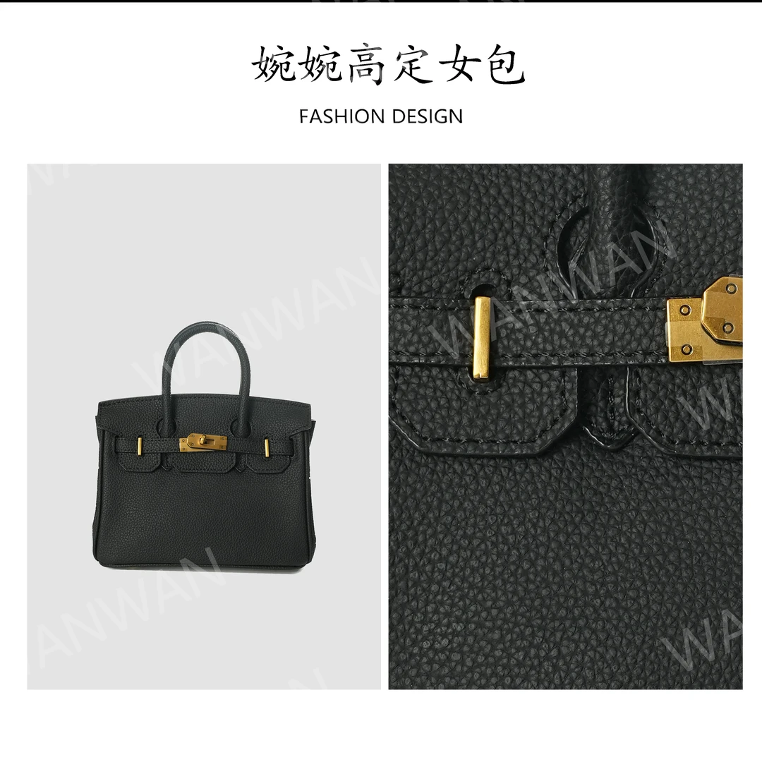 欧美复古半手缝单根手提款斜挎包斜跨黑色肩包IF101620-黑色