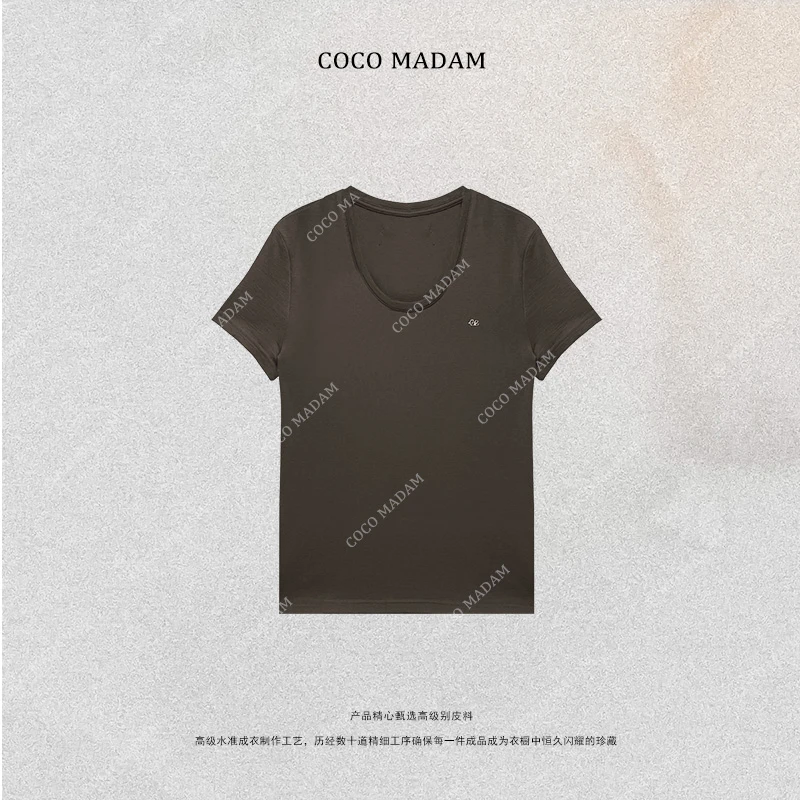 NIUNIU ·T-864 夏季纯色U领短袖T恤上衣