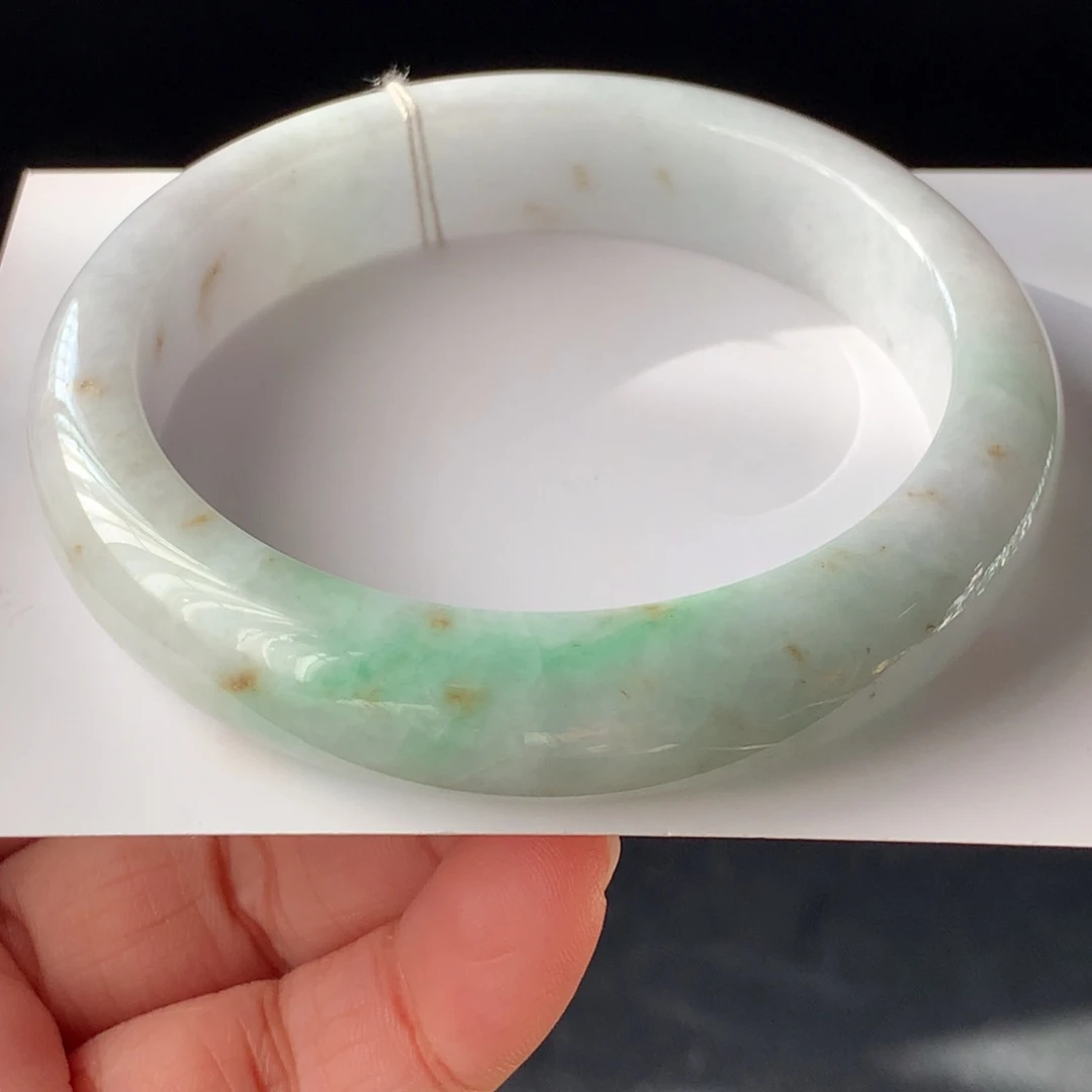 翡翠足金镶嵌手镯24号53.9-12.2-8