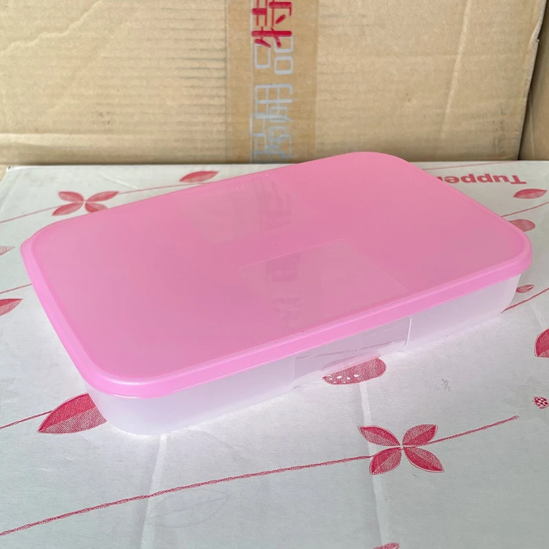 650ML冷冻黄色盖饺子馄饨保鲜盒长方形防潮防尘冷藏耐低温