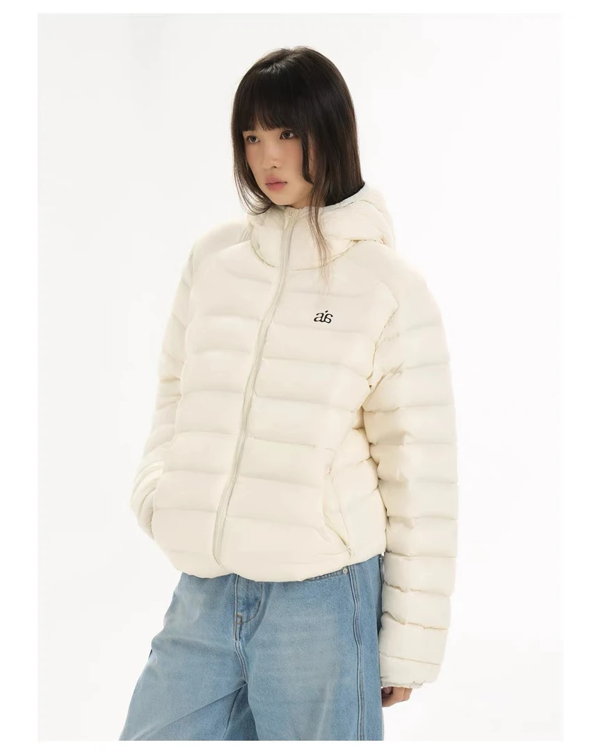 新品90白鸭绒排骨羽绒服2025特氟龙三防女冬季保暖外套百搭连帽