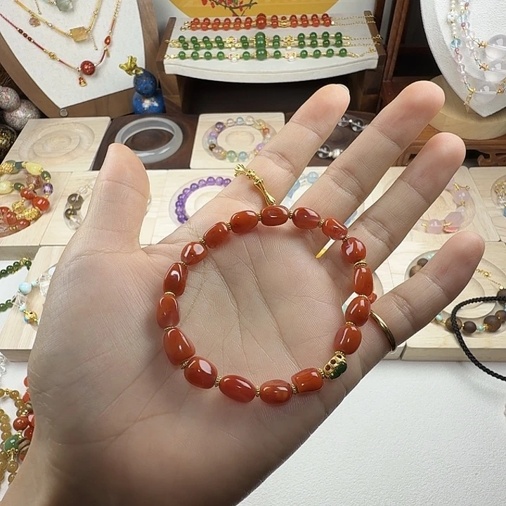 南红玛瑙合金手链南红异型手串