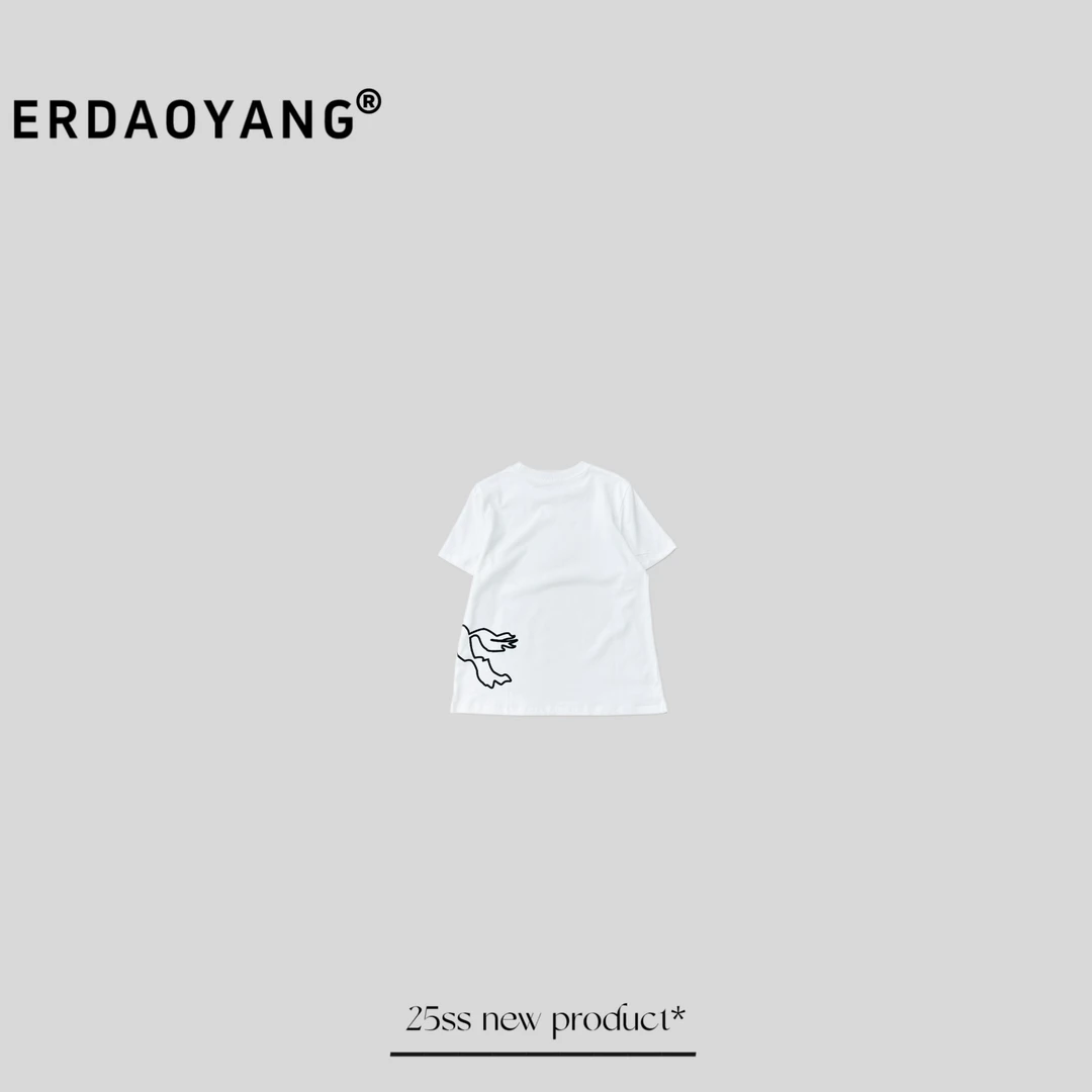 ERDAOYANG "汗血宝马" 早春新款简约线条图案短袖DX1038