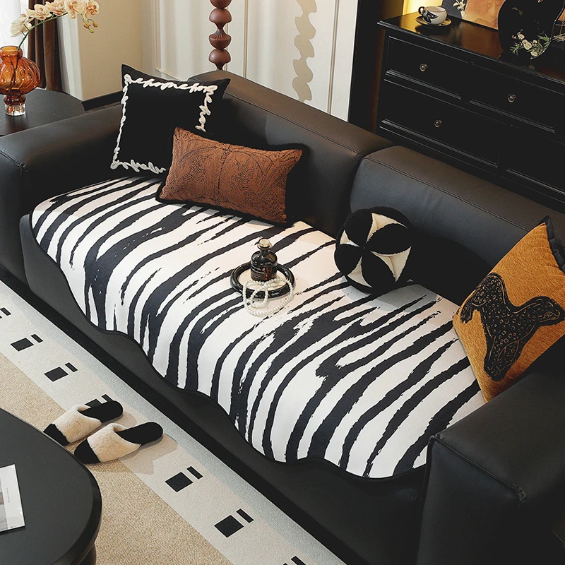 高级感异形沙发垫四季通用防滑防猫抓轻奢沙发垫子网红豹纹盖巾