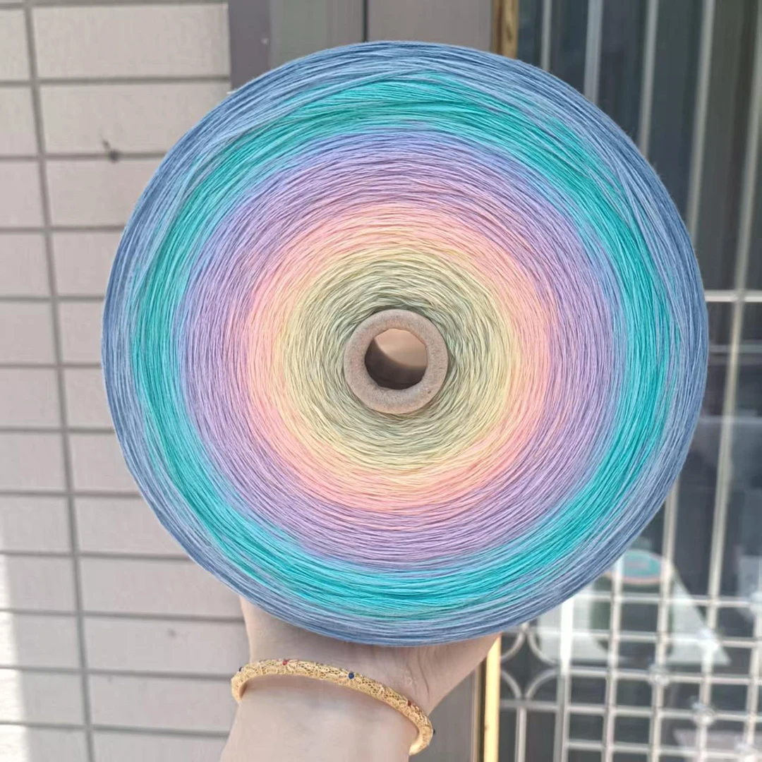 【顺丰包邮】棉花糖100%棉手工编织用渐变蛋糕线柔软可钩织披肩毯子