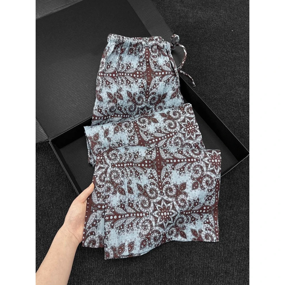 一眼相中的款！巨好看！时尚洋气阔腿裤慵懒松弛感花色休闲裤女夏季