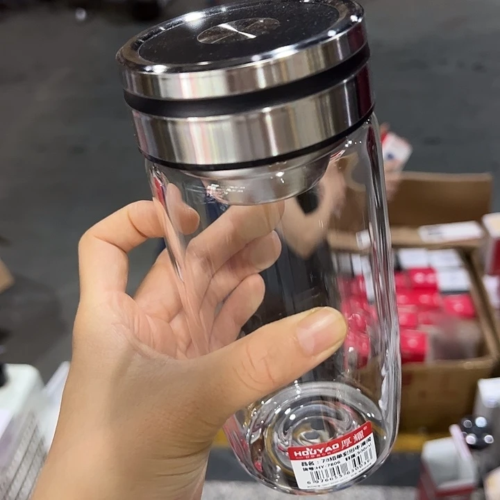 厚耀单层烫手玻璃杯500500黑色玻璃呗