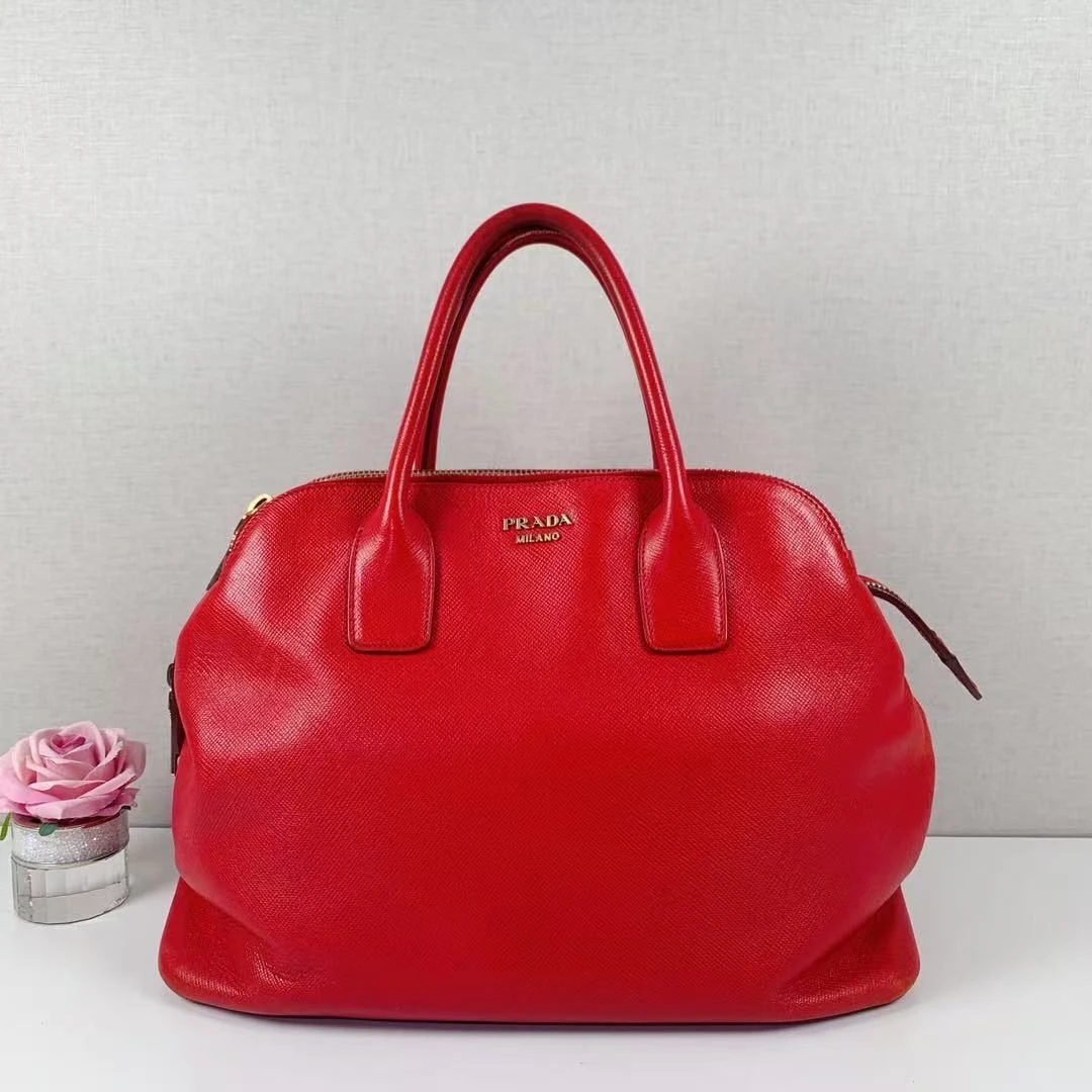 95新 Prada/普拉达  红色手提包 1162 6136