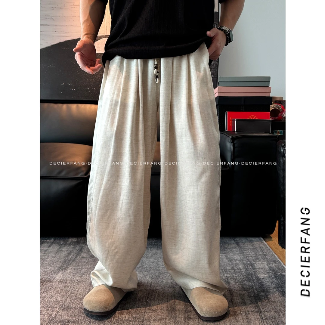 HAIDAN【25夏天丝亚麻】自然纤维触感像风一样舒适透气百搭休闲裤