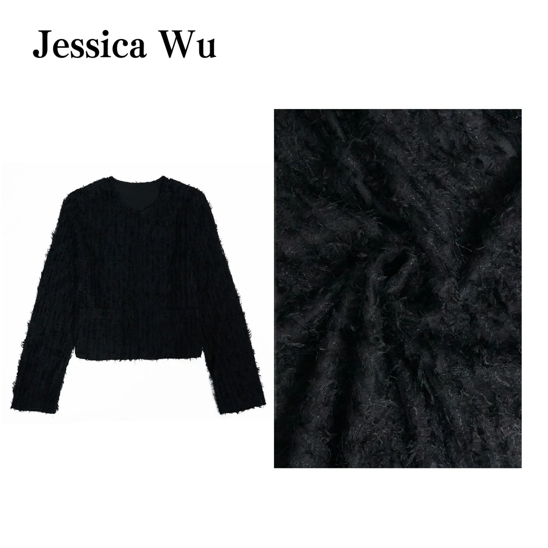 JESSICA WU氛国感法式小香风~气质轻盈流苏蕾丝随性精致外套