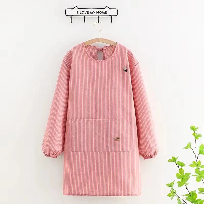 短款兰迪短款纯棉长袖罩衣高档洋气家居围裙双层厨房做饭防污罩衣