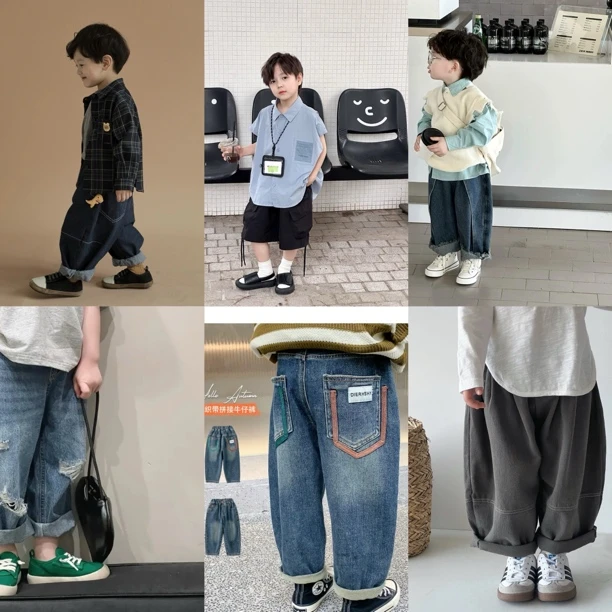 随单专拍2025春秋款牛仔裤新款短袖T裇