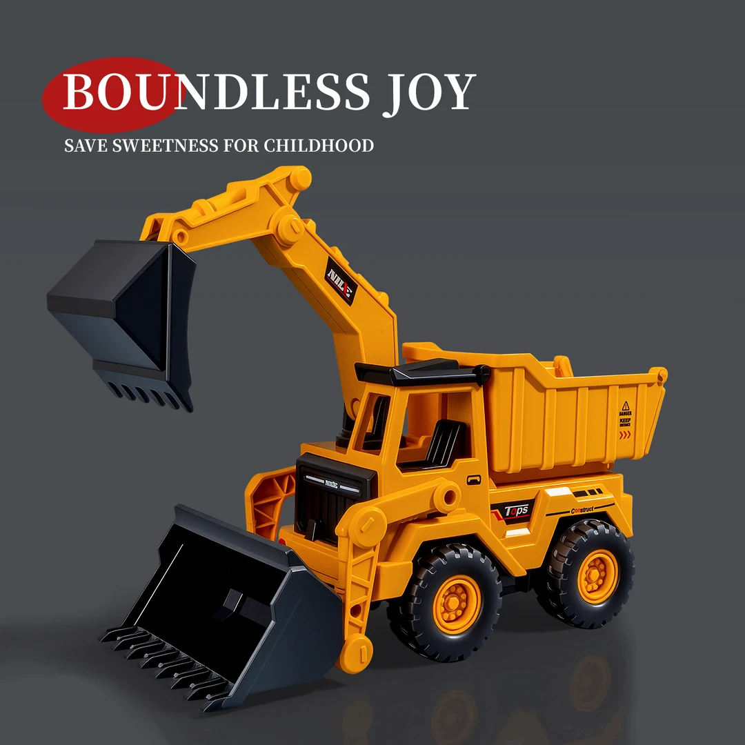 仿真惯性推土机2-6岁儿童小型惯性挖掘机多功能三合一工程车玩具
