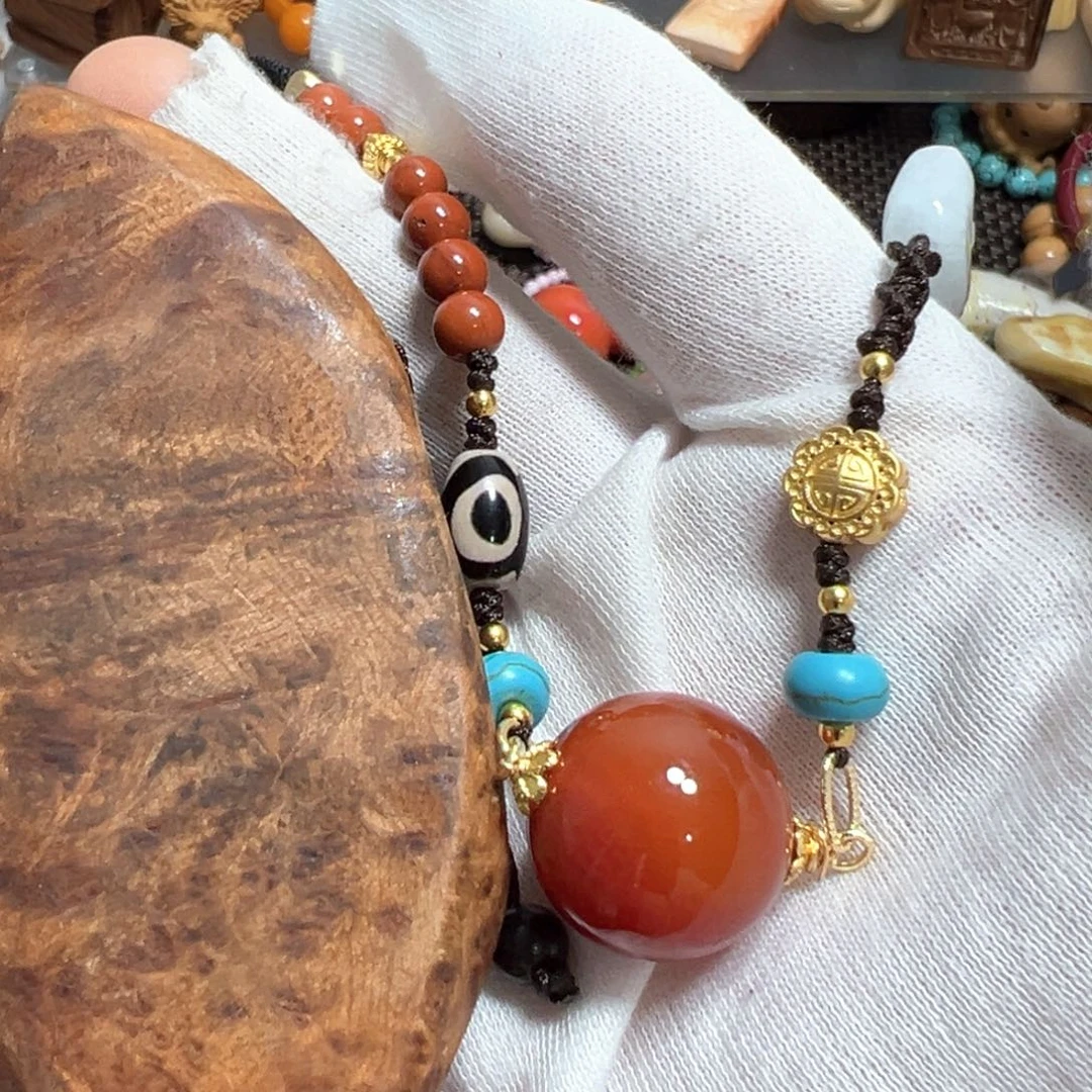 非洲檀香无事牌7手把件