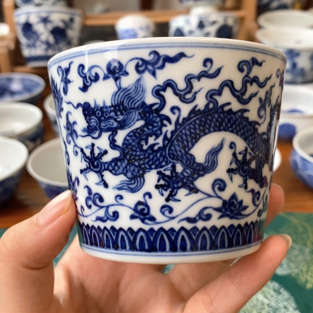 瓷片景德镇手绘陶瓷青花茶具