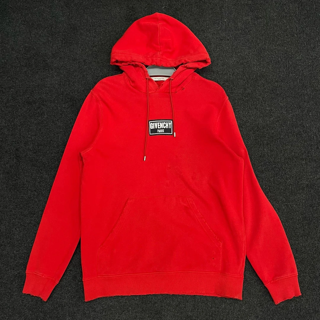 95新 Givenchy/纪梵希 字母logo纯色连帽套头卫衣/尺码S