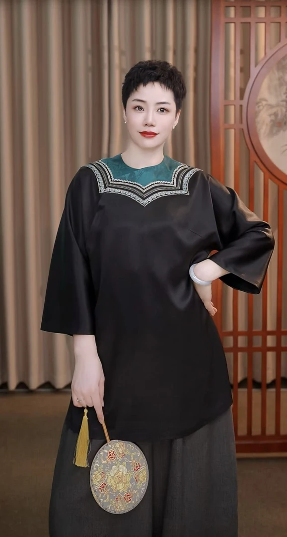 寨优袡【20563】八角云肩大开襟一片式姐姐服上衣