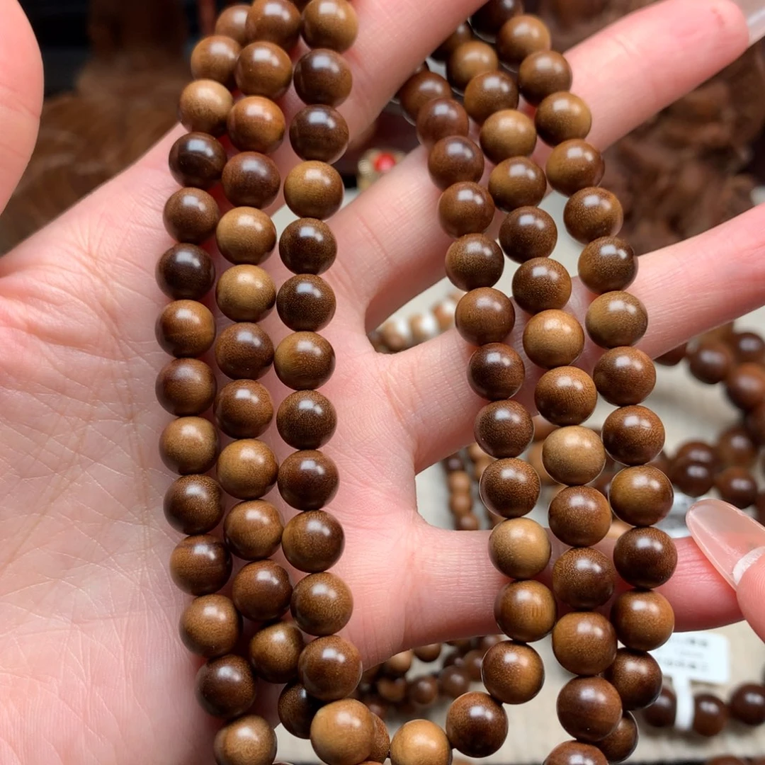 檀香木手串/手链老山檀香0.8奶香黑肉树心料