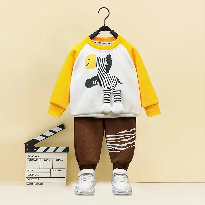 【昭昭】2025春季新款洋气斑马卫衣可爱立体套装 4Z123-1