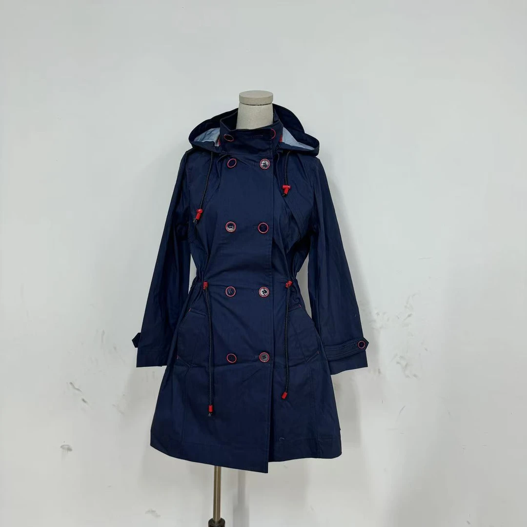 秋季新款气质连帽收腰显瘦中长款风衣外套帽子可拆卸25102345