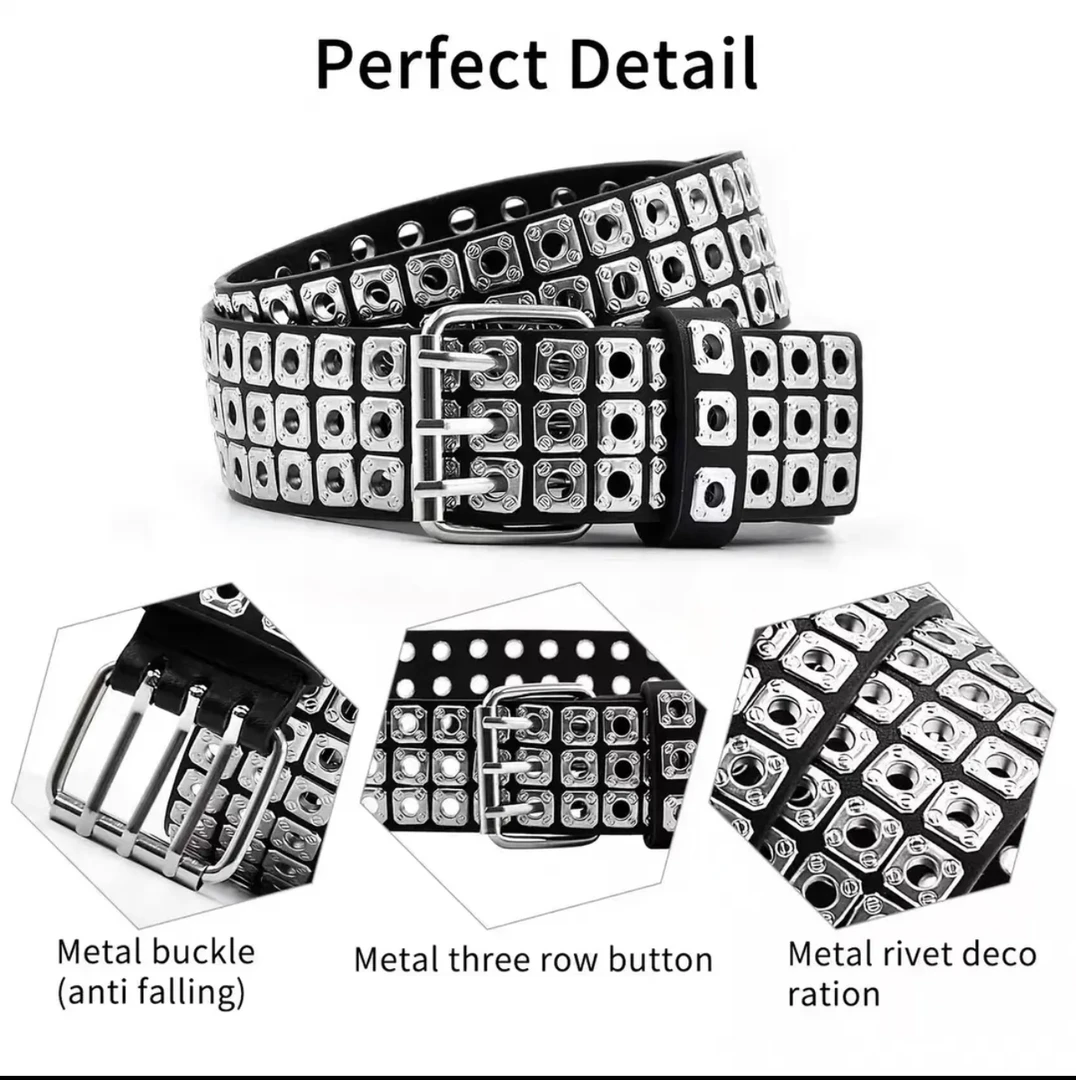 潮流朋克风个性女士时尚百搭铆钉针扣腰带BT
