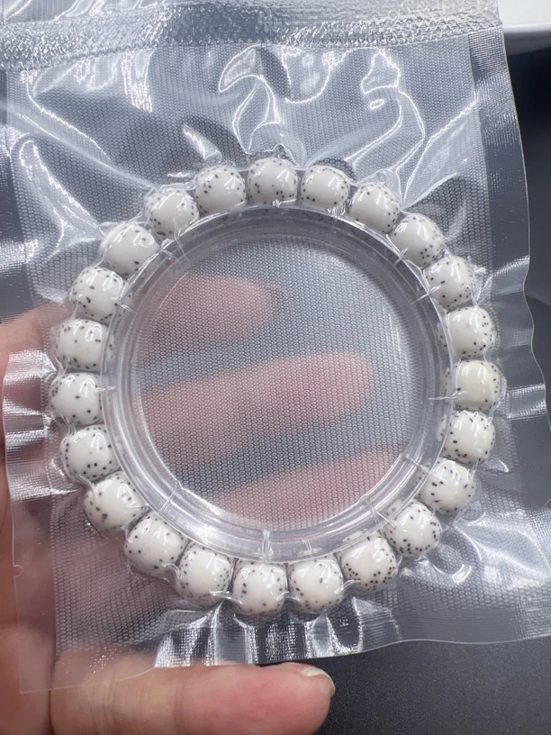 星月菩提原生态侧留白带月手串9/10，高油高密易变色