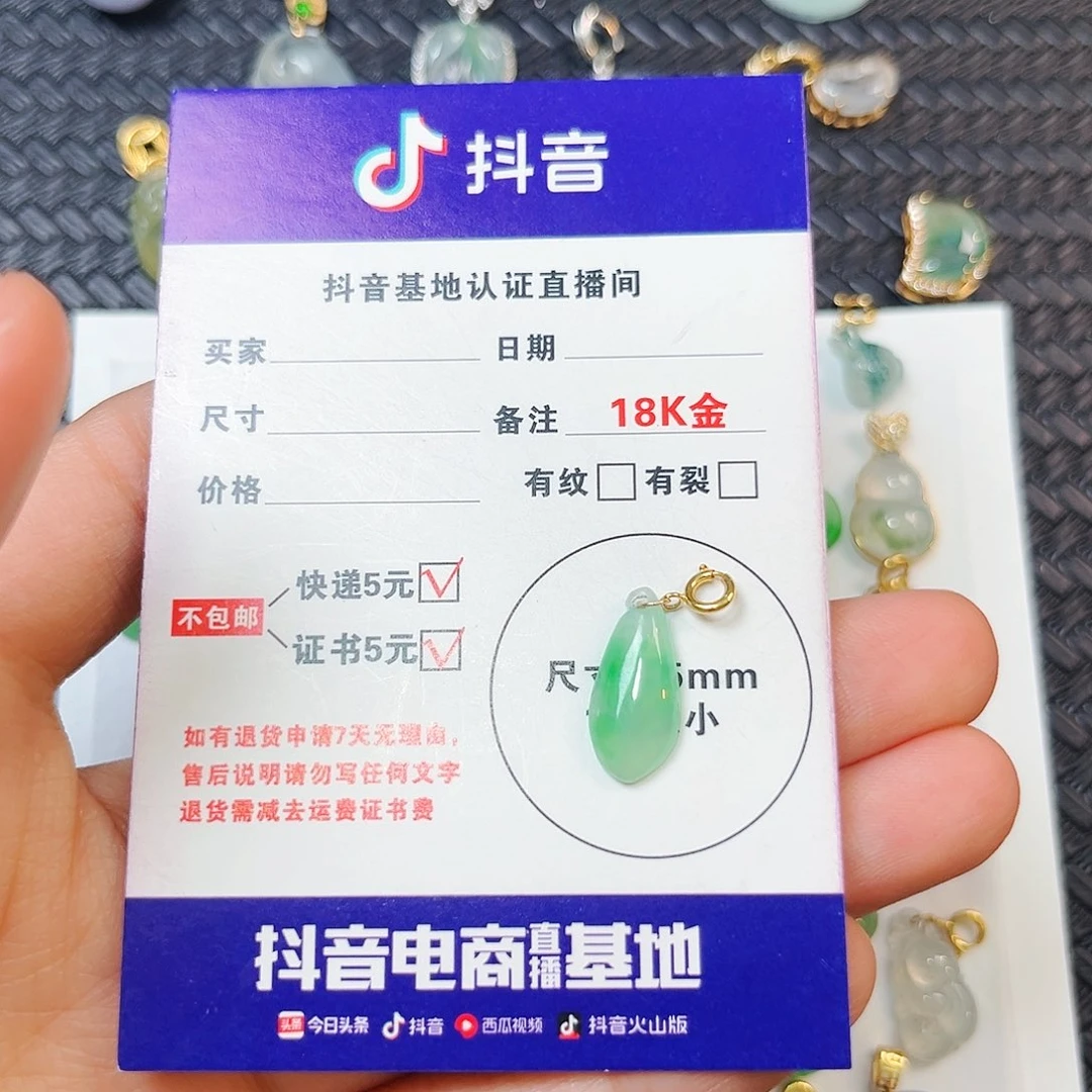 很***-翡翠18K金镶嵌颈饰