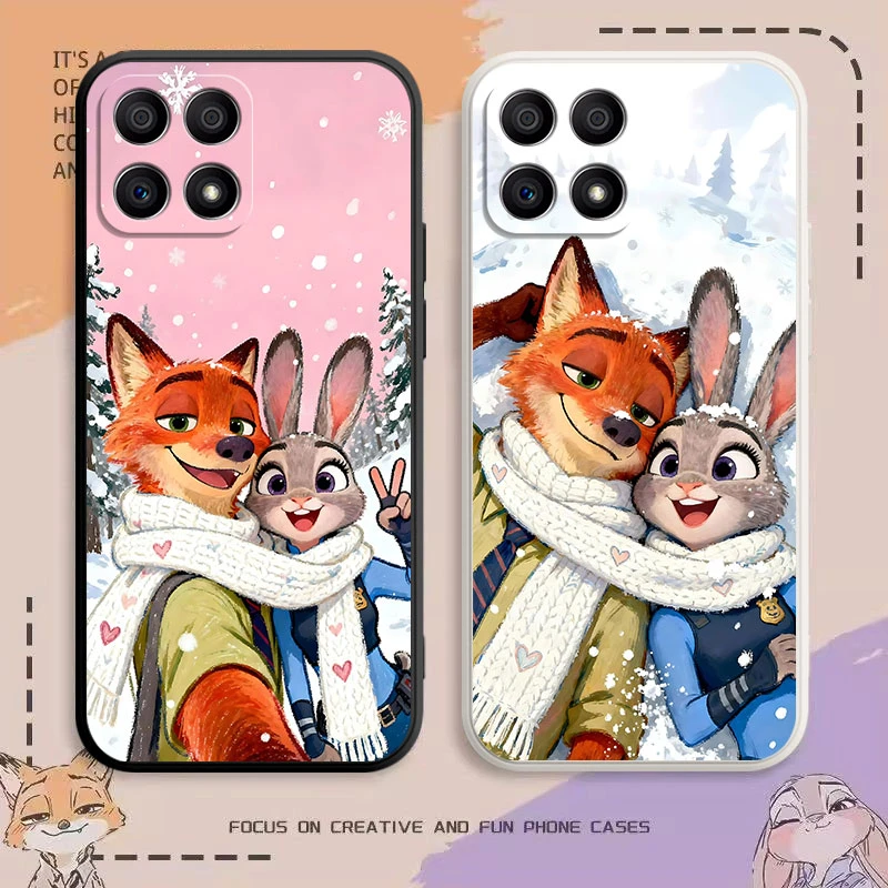 荣耀X30i手机壳疯狂动物城2朱迪尼克可爱Q版情侣简约礼物防摔全包