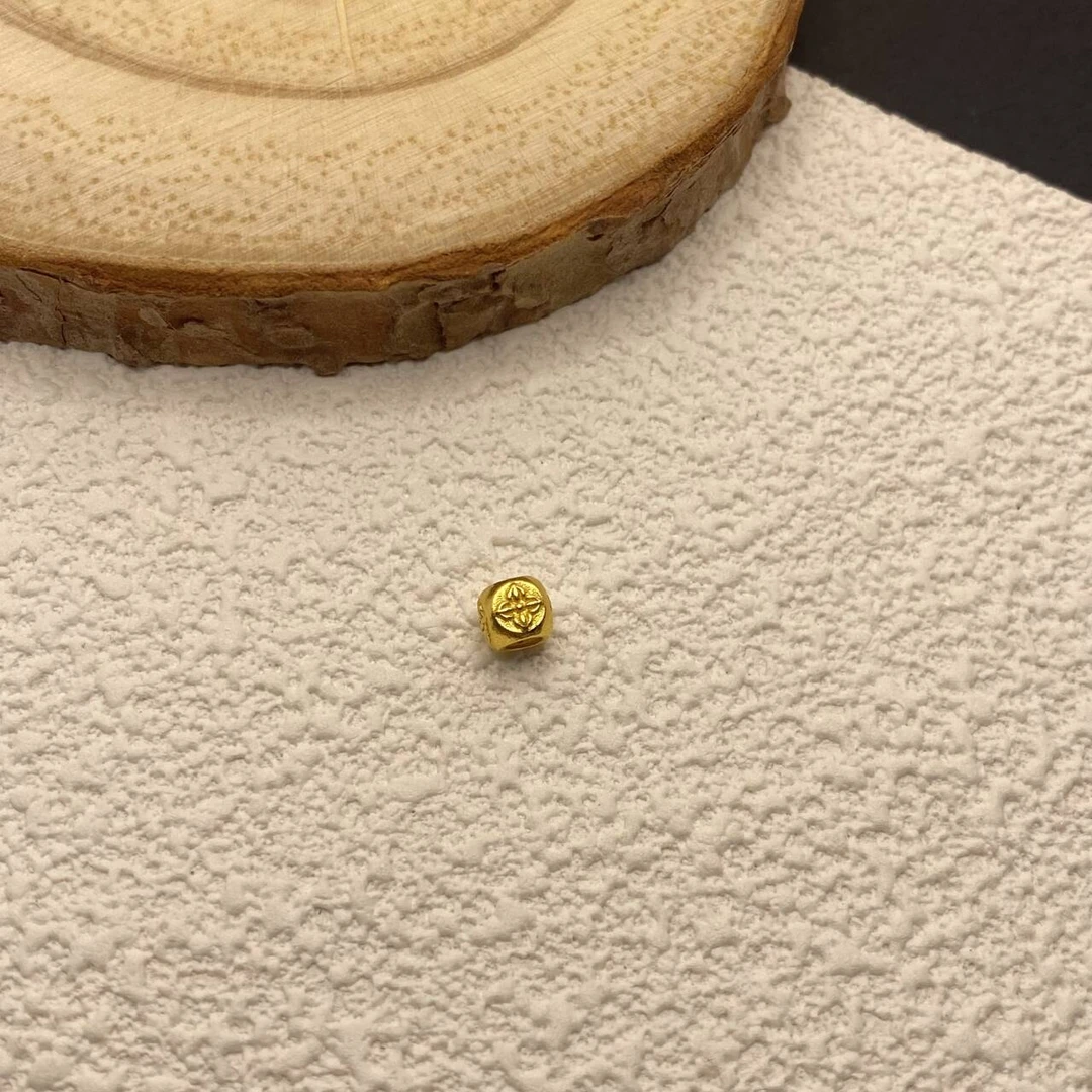 【金喜圆】足金999 古法绳艺十字金刚顶珠