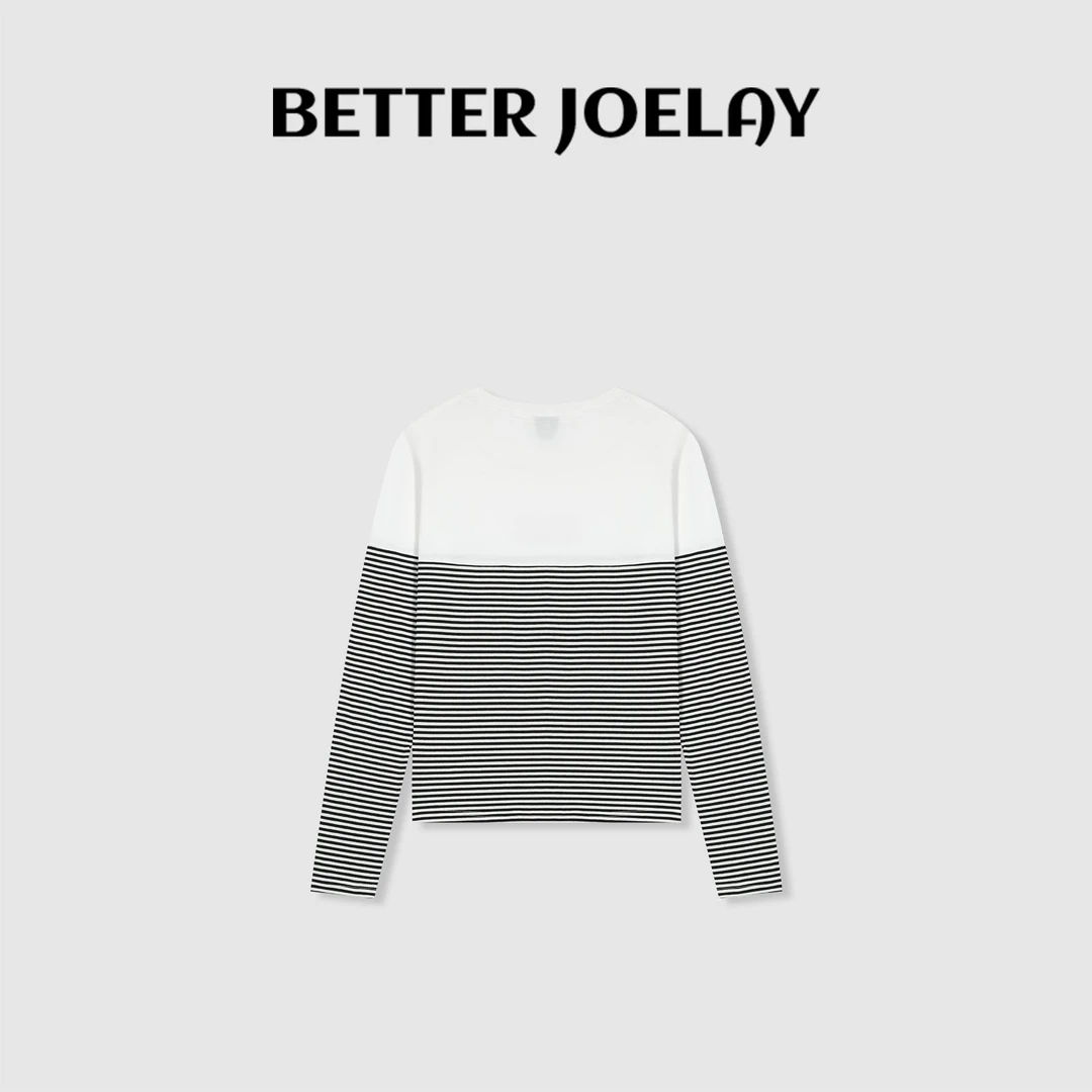 BETTER JOELAY-【撞色条纹】潮流时尚百搭简约T恤长袖潮流KH3353